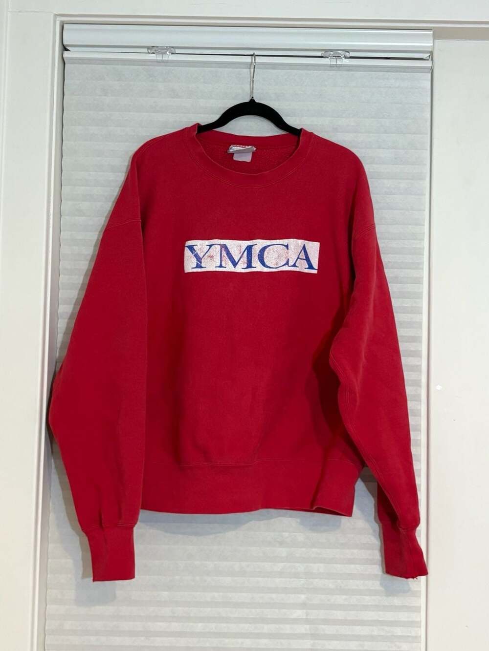 Lee YMCA Crossgrain Sweatshirt Size XL Vintage Red Crewneck